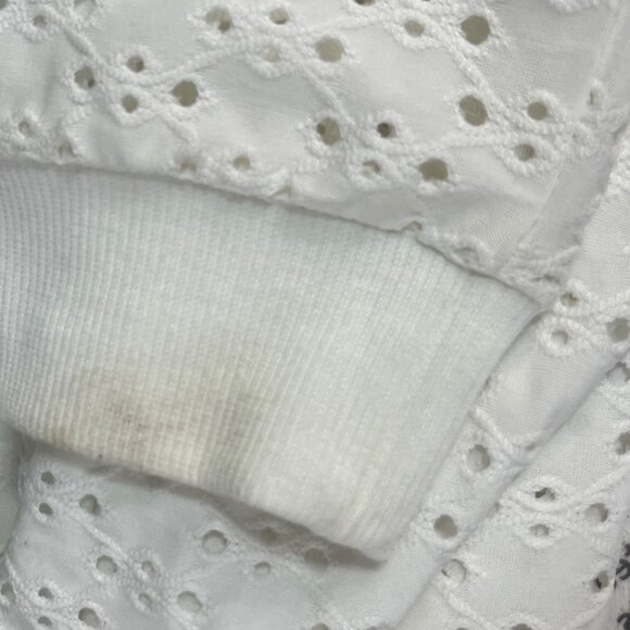 Knitworks Eyelet Zip-Up Jacket Girls  Size 16 White Plus Size Front Zipper - Picture 7 of 10